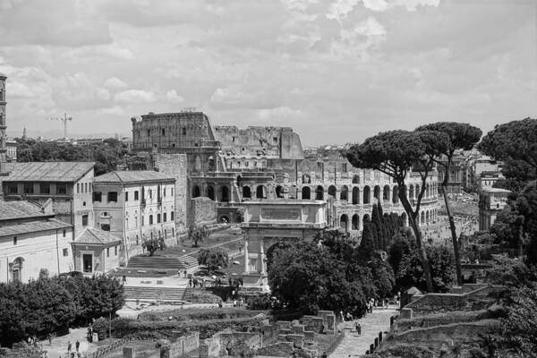 Colosseum Poster featuring the photograph Roman Colosseum in the Distance by Patricia Caron