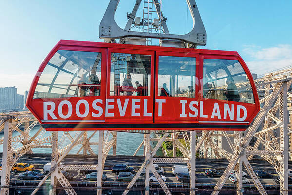 Estock Poster featuring the digital art Roosevelt Island Tramway, Nyc by Arcangelo Piai