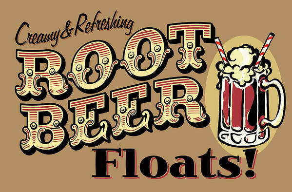 Root Beer Floats Poster featuring the digital art Root Beer Floats by Retroplanet