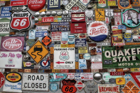 Route 66 Poster featuring the photograph Route 66 Signs by Lynn Sprowl