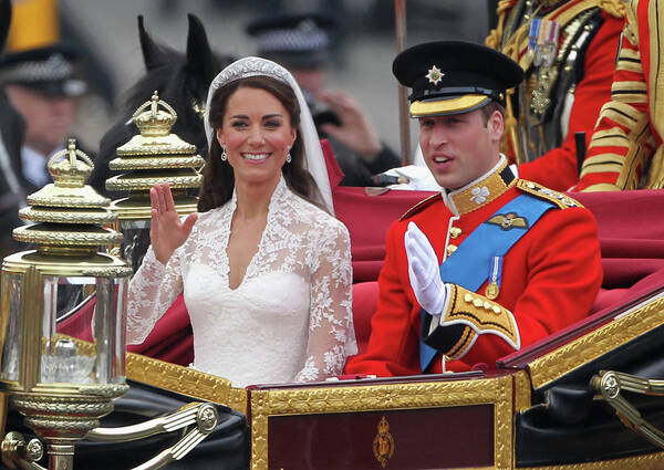 People Poster featuring the photograph Royal Wedding - Carriage Procession To by Sean Gallup