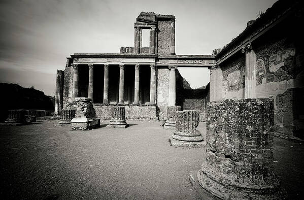 Roman Poster featuring the photograph Ruins Of The Basilica, Pompeii by Flory