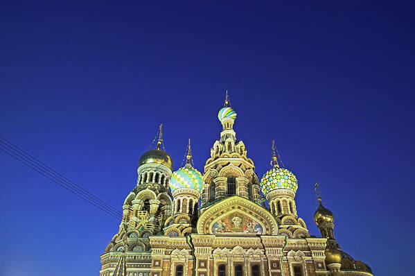 Old Town Poster featuring the photograph Russia, St Petersburg, Domes Of Church by Renaud Visage