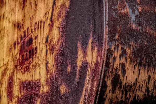 Abstract Poster featuring the photograph Rusty Gold by T Lynn Dodsworth