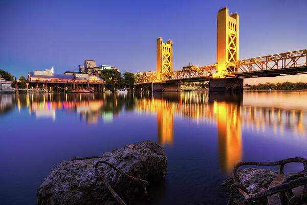 Tranquility Poster featuring the photograph Sacramento Tower Bridge by Craig Saewong