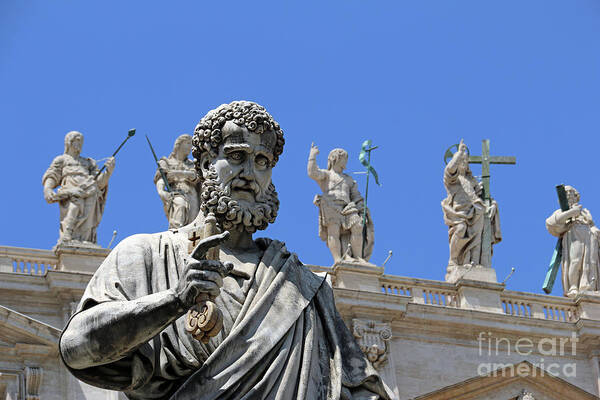 St Peter's Poster featuring the photograph Saint Peter Statue 2076 by Jack Schultz