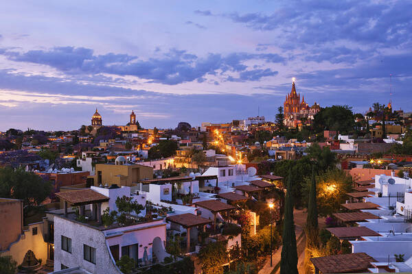 Latin America Poster featuring the photograph San Miguel De Allende At Dusk by Jeremy Woodhouse