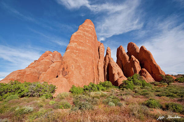 Arches National Park Poster featuring the photograph Sandstone Fins by Jeff Goulden