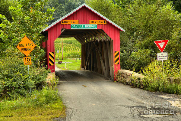Saville Covered Bridge Poster featuring the photograph Saville Covered Bridge by Adam Jewell