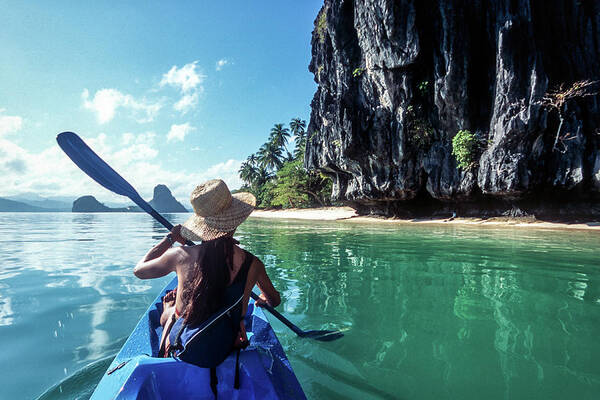 Southeast Asia Poster featuring the photograph Sea Kayaking by John Seaton Callahan