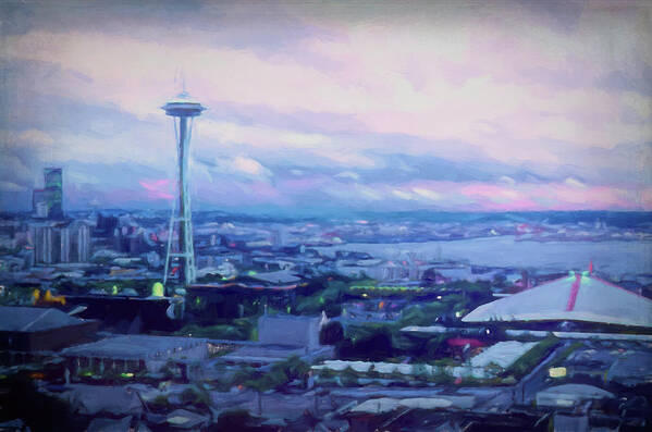 Vintage Seattle Poster featuring the digital art Seattle Vintage painting by Cathy Anderson