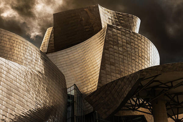 Architecture Poster featuring the photograph Shapes And Shadows (serie Guggenheim Bilbao) by Jois Domont ( J.l.g.)