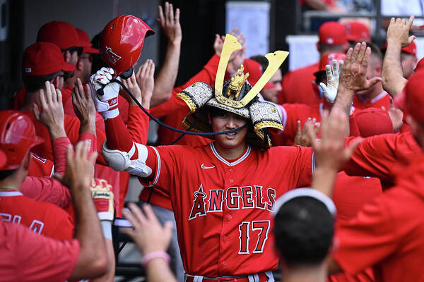 National League Baseball Poster featuring the photograph Shohei Ohtani by Jamie Sabau