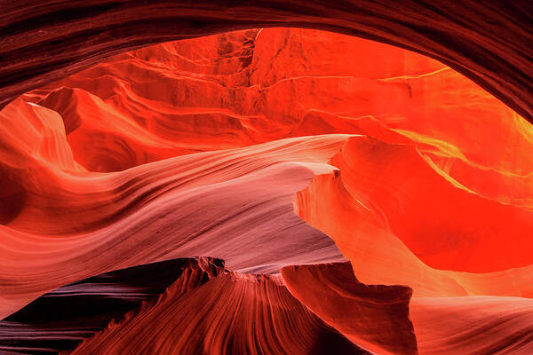 Antelope Canyon Poster featuring the photograph Slot Canyon Waves 1 by Dawn Richards
