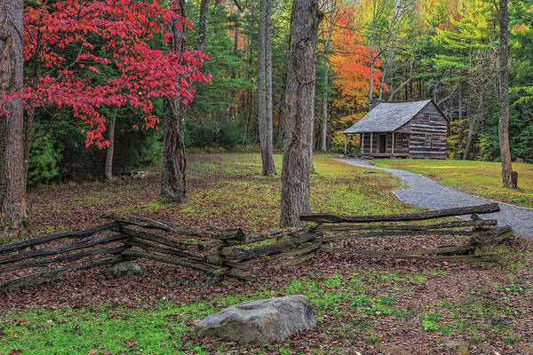 Smokies Cs Cabin Poster featuring the photograph Smokies Cs Cabin by Galloimages Online