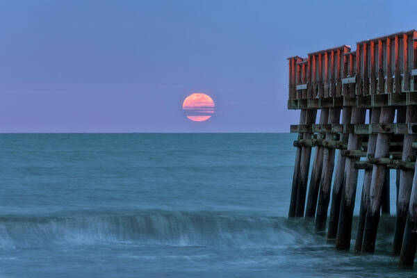 Snow Moon Poster featuring the photograph Snow Moon by Russell Pugh