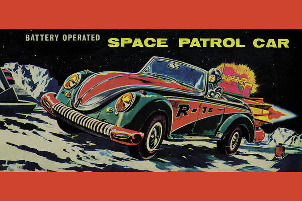 Robot Poster featuring the painting Space Patrol Car by Unknown