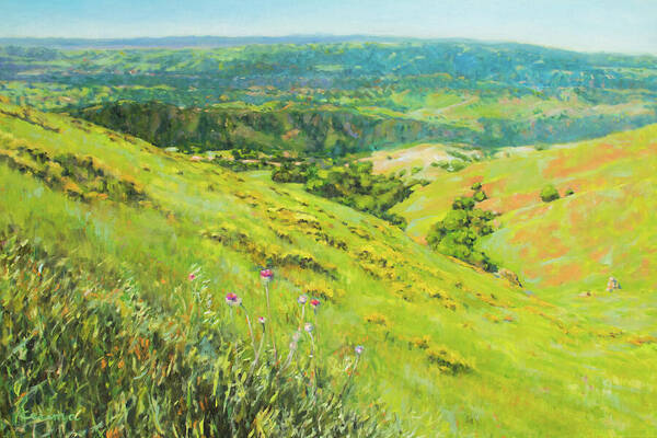 Diablo Poster featuring the painting Spring on Mount Diablo No. 4 by Kerima Swain