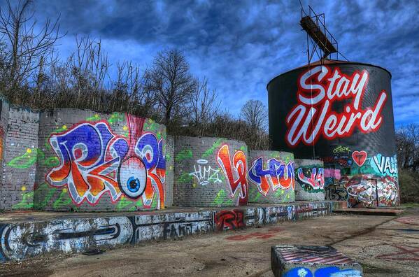 Stay Wired Asheville Poster featuring the photograph Stay Weird Asheville by Carol Montoya