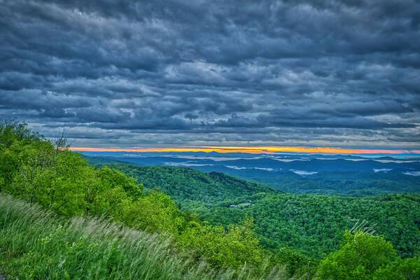 Stormy Poster featuring the photograph Stormy Parkway Sunrise by Meta Gatschenberger