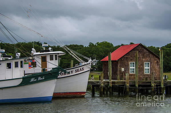 Stormy Seas Poster featuring the photograph Stormy Seas Shem Creek by Dale Powell