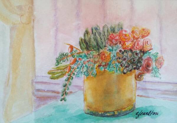 Succulent Poster featuring the painting Succulent Color by Claudette Carlton
