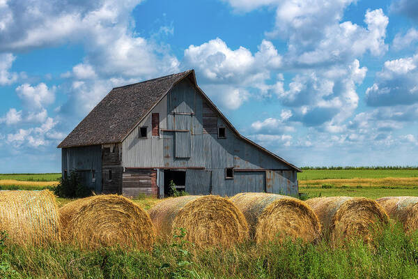 Hay Bales Poster featuring the photograph Summertime in Kansas by Darren White