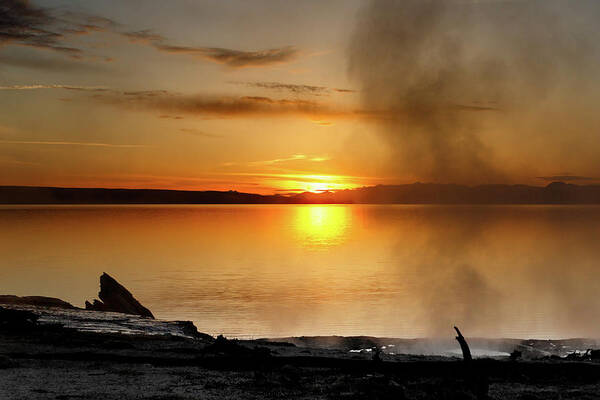 Yellowstone Poster featuring the photograph Sunrise on Lake Yellowstone by Ronnie And Frances Howard