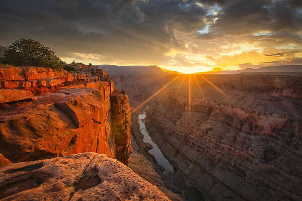 The Grand Canyon Poster featuring the photograph Sunrise Over The Grand Canyon by Michael Zheng