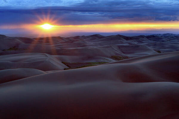 Scenics Poster featuring the photograph Sunset At Great Sand Dunes National Park by Rob Kroenert
