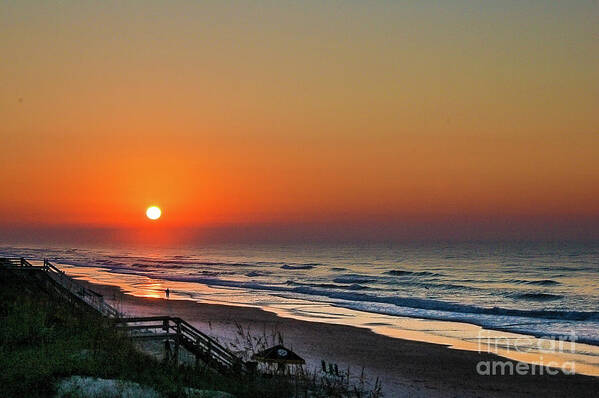 Surf City Poster featuring the photograph Sunset at Surf City NC by Flippin Sweet Gear