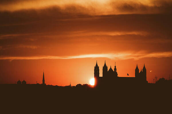 Sun Poster featuring the photograph Sunset in Worms by Marc Braner