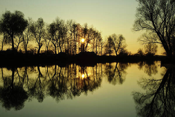 Outdoors Poster featuring the photograph Sunset Over Small Lake by By Grzegorz Polak