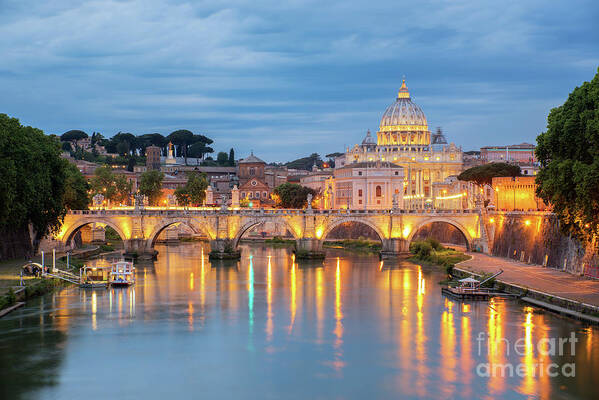 Viewpoint Poster featuring the photograph Sunset View Of St. Peters Basilica by Suttipong Sutiratanachai