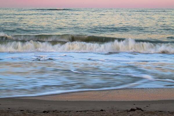 Rolling Waves Poster featuring the photograph Sunset Wave 12 Vero Beach Florida by T Lynn Dodsworth