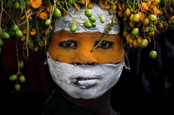Tribe Poster featuring the photograph Surma Tribe Girl - Ethiopia by Joxe Inazio Kuesta Garmendia