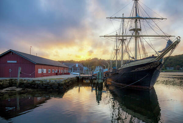 Tall Ship Poster featuring the photograph Tall Ship in Mystic Seaport by Cliff Wassmann