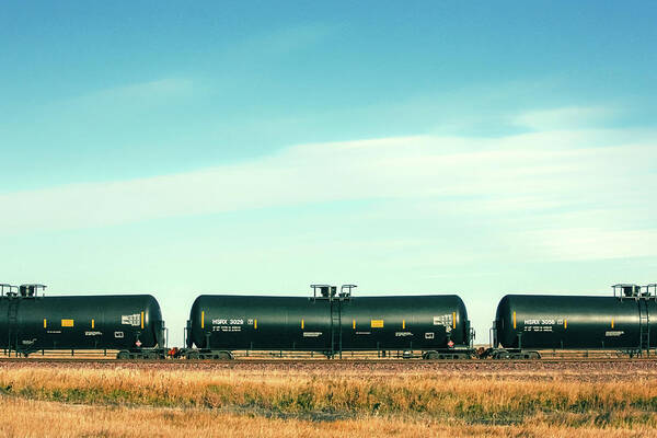 Oil Poster featuring the photograph Tank Car Row by Todd Klassy