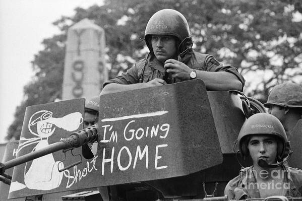 Vietnam War Poster featuring the photograph Tank Crews Sign by Bettmann