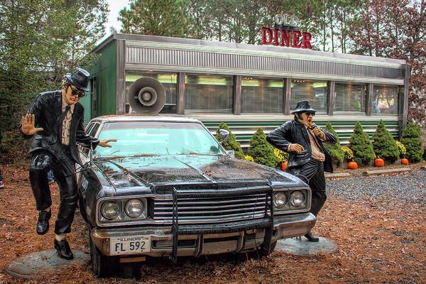 The Blue Brothers Poster featuring the photograph The Blues Brothers At A Diner by Kristia Adams