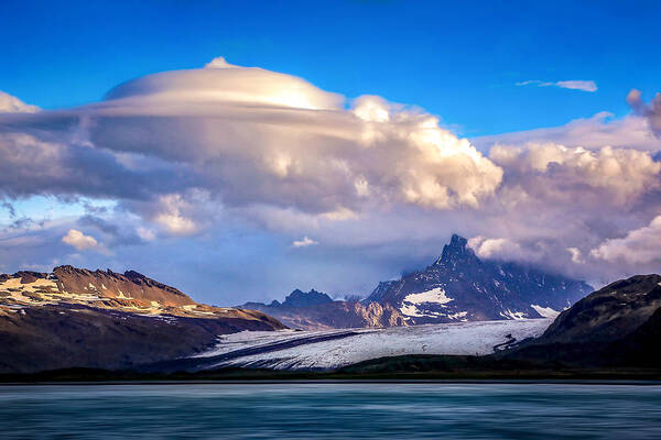 Clouds Poster featuring the photograph The Clouds Over The Glacier In Antarctic by Raymond Ren Rong Liu