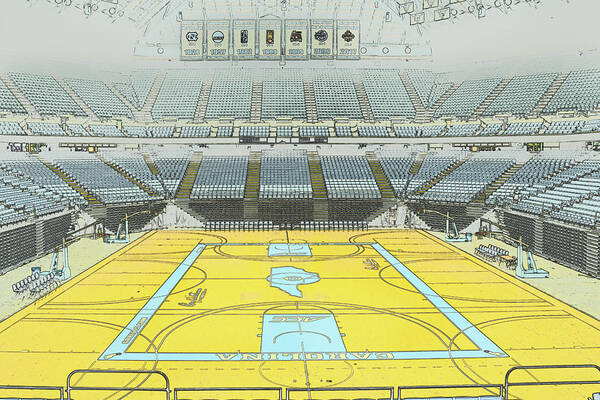 Dean E. Smith Center Poster featuring the photograph The Court by Minnie Gallman