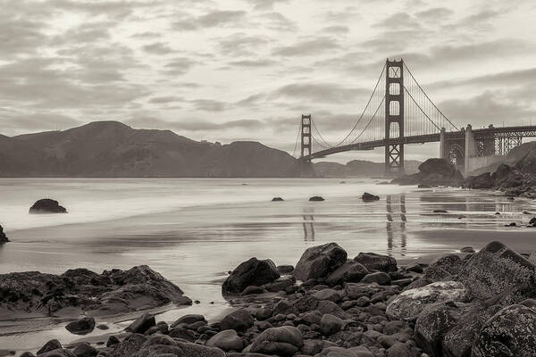 Golden Gate Bridge Poster featuring the photograph The Golden Gate by Marshall Beach by Jonathan Nguyen