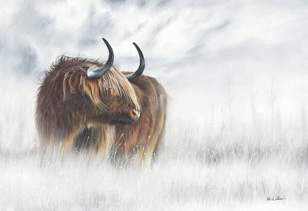 Highland Cow Poster featuring the painting The Highlander by Peter Williams