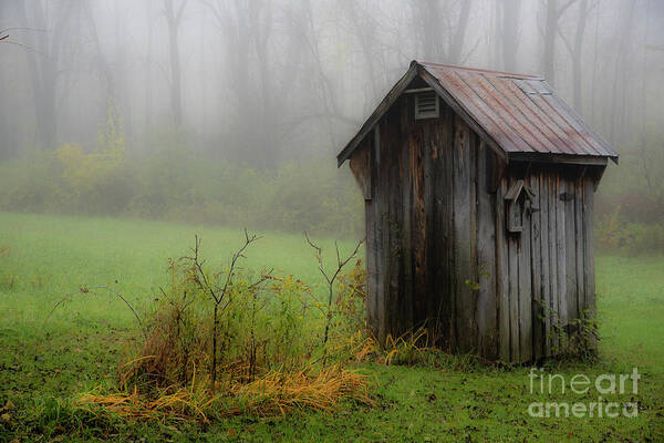 Countryside Poster featuring the photograph The 'house' foggy morning by Joann Long