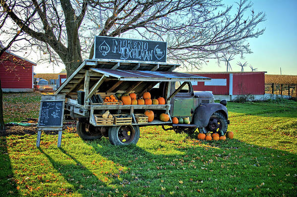 Truck Poster featuring the photograph The Pumpkin Stand by Bonfire Photography