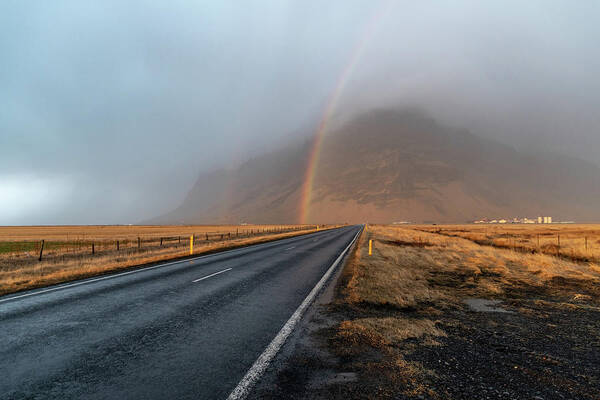 Iceland Poster featuring the photograph The Rainbow Road by Mark Hunter