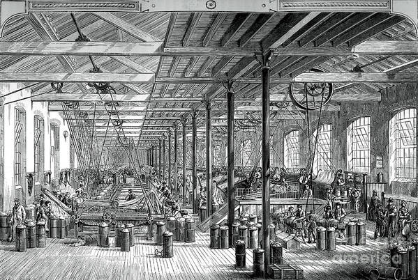 Working Poster featuring the drawing The Spinning Room In The Shadwell Rope by Print Collector