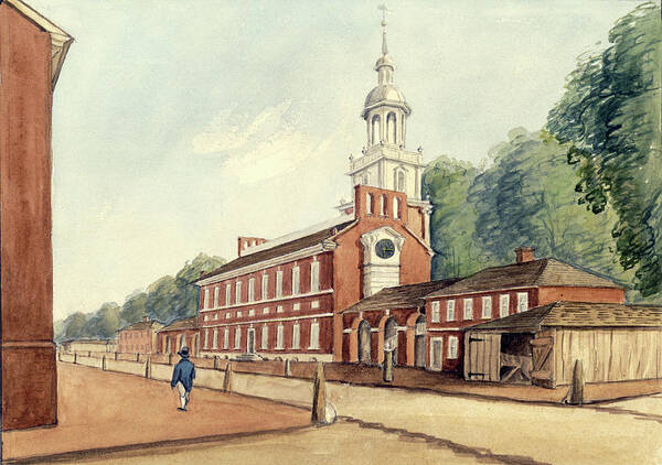 William Breton Poster featuring the drawing The State House in 1778 by William Breton