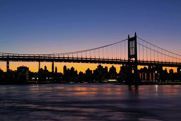 Triboro Bridge Poster featuring the photograph The Twilight Hour by Cate Franklyn